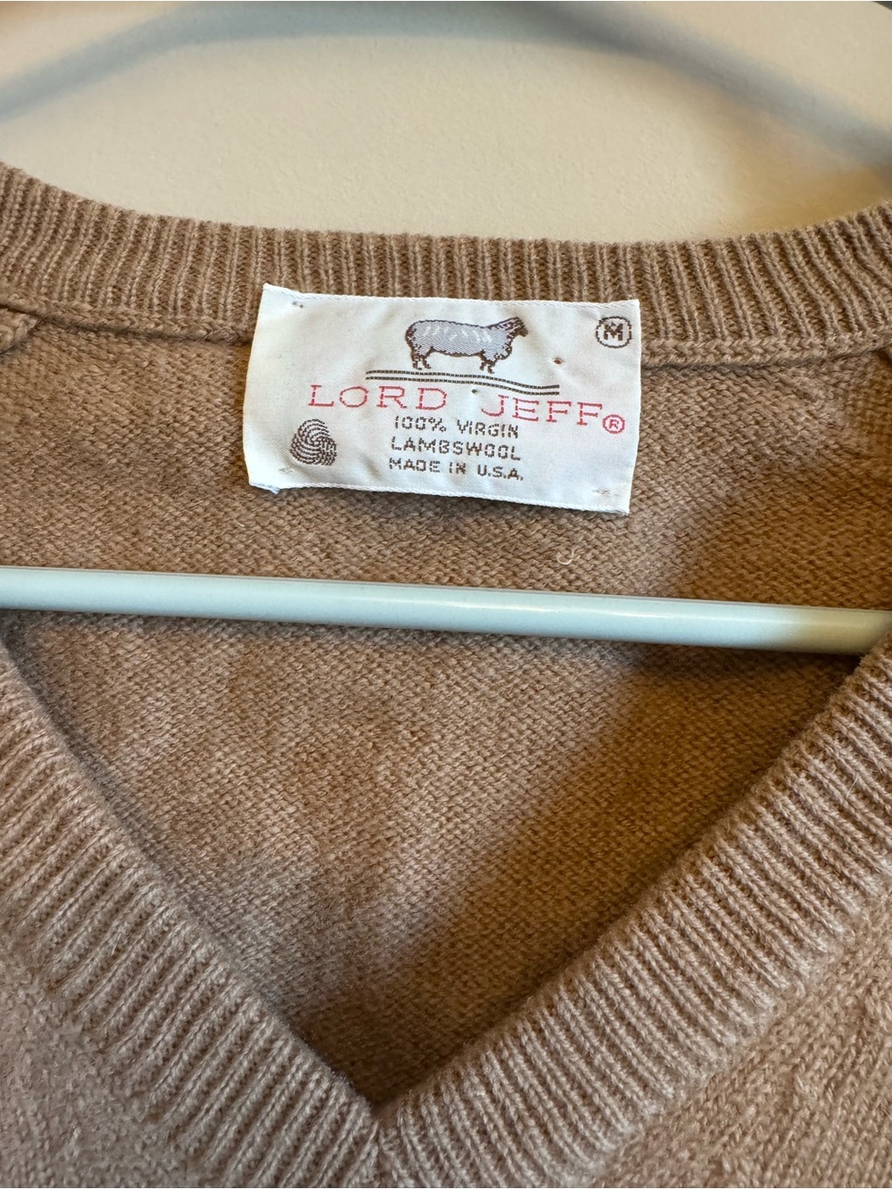 Vintage Lord Jeff 100% Lambswool V-Neck Sweater Made in USA